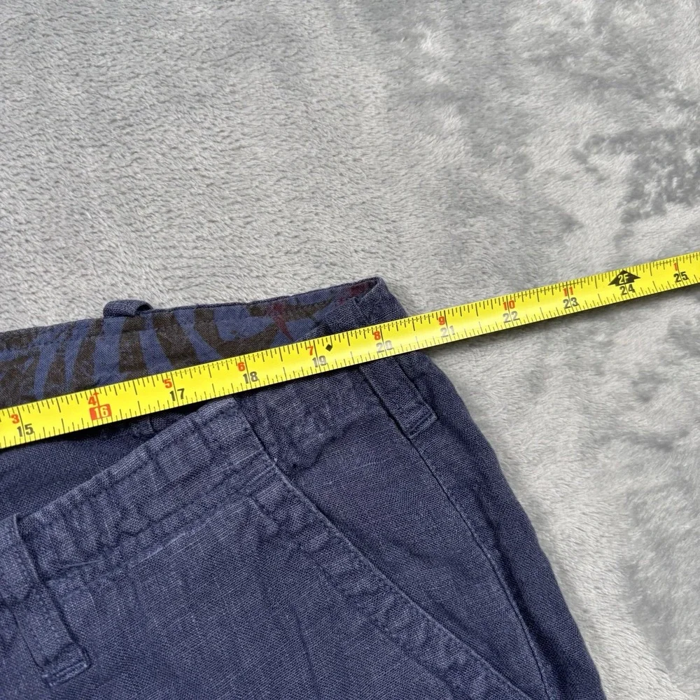 Benson NYC Casual Pants Size 38x32 Blue 100% Linen Lightweight